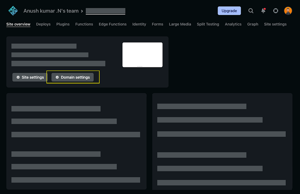 Domain settings