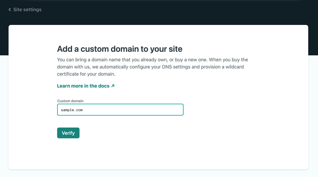 Add custom domain
